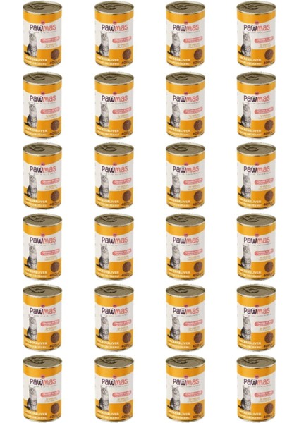 Tavuklu Ciğerli Yetişkin Kedi Konservesi 400 GRX24ADET