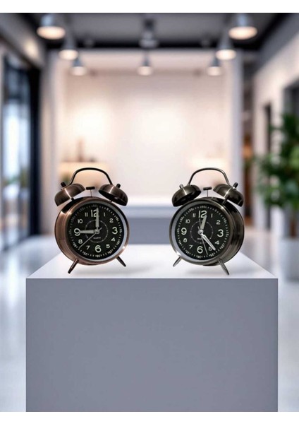 Renkli Retro Masa Üstü Çalar Saat, Işıklı ve Sessiz Çalışma Özelliği