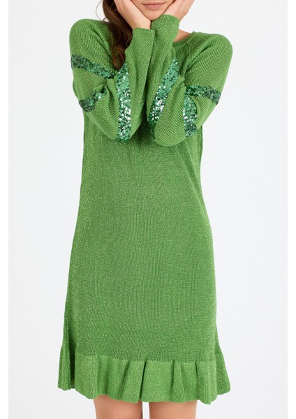 Kadın Bisiklet Yaka Sim Garnili Pul Işlemeli Eibise 3143 (Standart Beden S-M-L-Xl Beden Uyumludur) modelleri