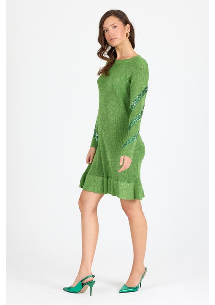 Kadın Bisiklet Yaka Sim Garnili Pul Işlemeli Eibise 3143 (Standart Beden S-M-L-Xl Beden Uyumludur) indirimleri