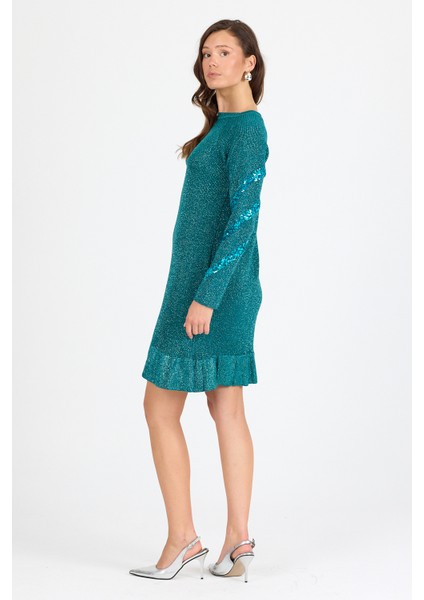 Kadın Bisiklet Yaka Sim Garnili Pul Işlemeli Eibise 3143 (Standart Beden S-M-L-Xl Beden Uyumludur) fırsatları