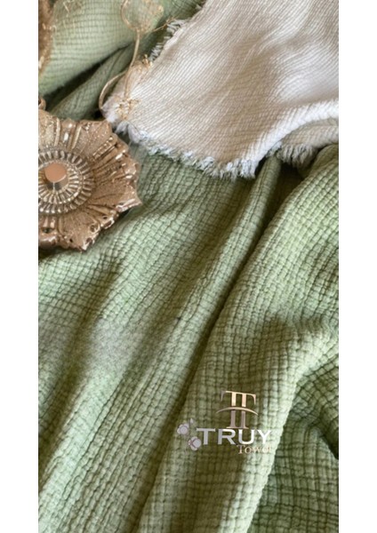 %100 Pamuk Müslin Çift Kişilik Yorgan Çağla Yeşili 220X240 - Çağla Yeşili