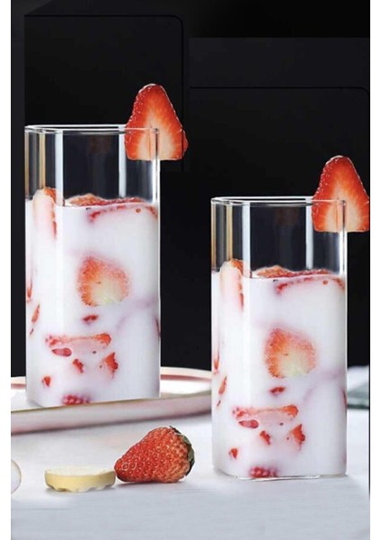 2'li Dikdörtgen Isıya Dayanıklı Borosilikat Trend Meşrubat Bardağı Kare Bardak (2 Adet) fiyatları