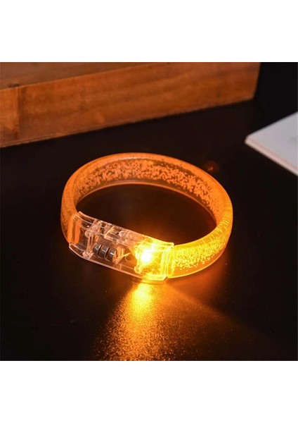 Eğitici Oyuncak Turuncu LED Işıklı Baskı Yapılabilen Pilli Bileklik Bilezik 1,5 cm Genişlik modelleri