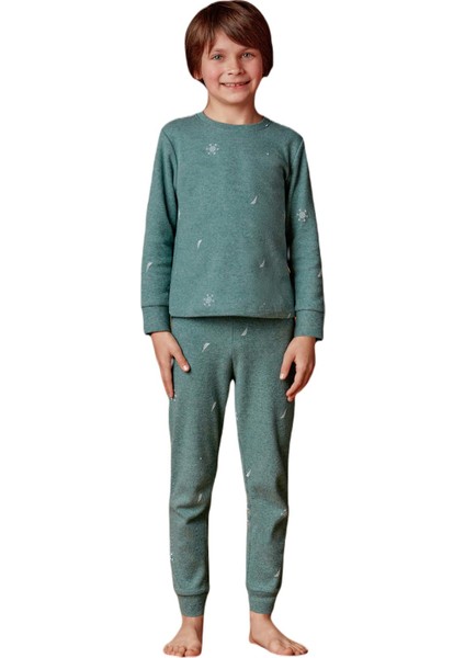 Erkek Çocuk Yeşil Pijama Takım B634