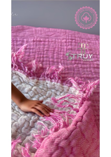 %100 Pamuk Çift Kişilik Pike Fuşya