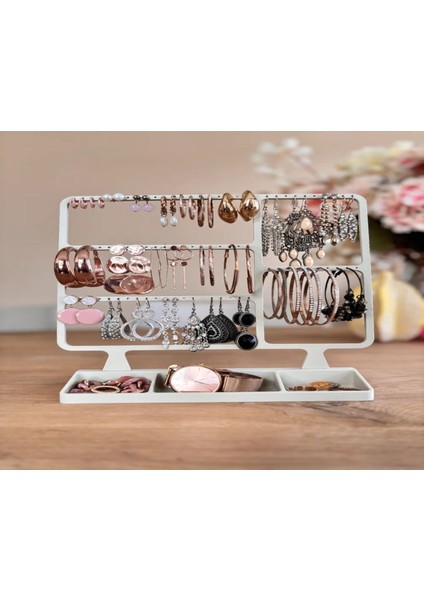 Beyaz Takı Organizeri, Küpelerinizi Güzelce Düzenleyin modelleri