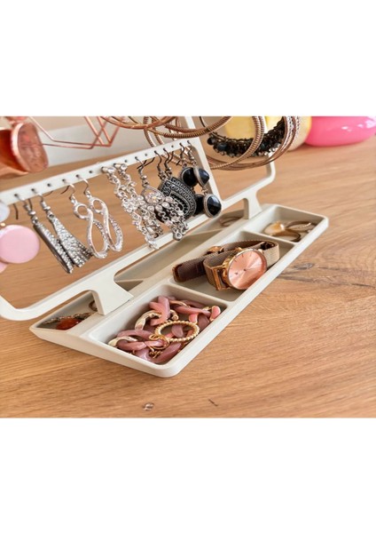Beyaz Takı Organizeri, Küpelerinizi Güzelce Düzenleyin fırsatları