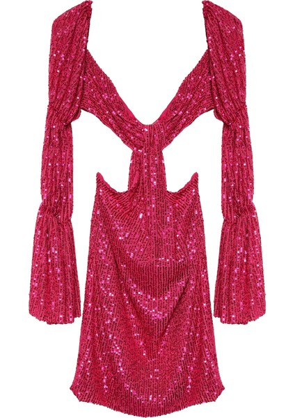 Cut Out Detaylı Payetli Mini Elbise fırsatları