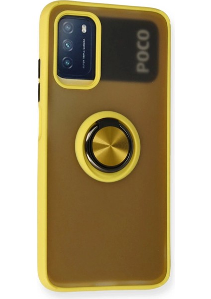 Xiaomi Redmi 9t Kılıf Montreal Yüzüklü Silikon Kapak - Sarı fiyatları