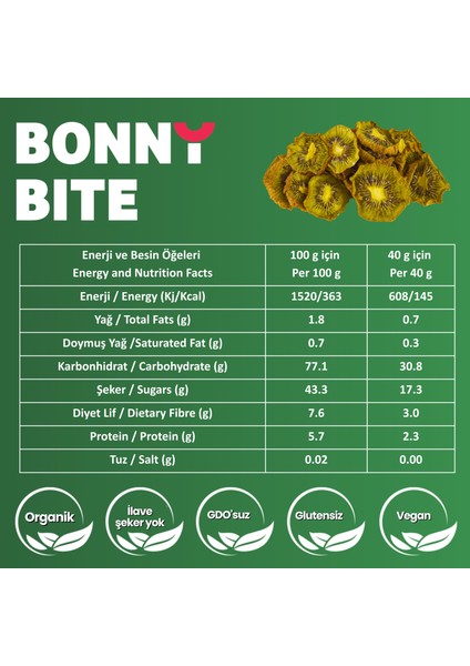 KURUTULMUŞ KİVİ ATIŞTIRMALIĞI (40GR) fırsatları