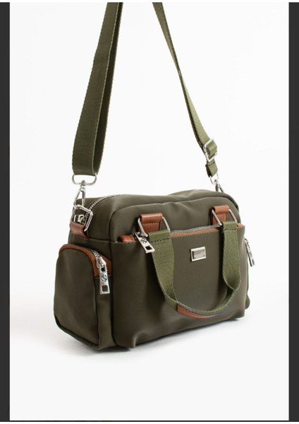 Haki Çok Bölmeli Kadın El ve Omuz Çantası, Şık ve Kullanışlı Tasarım fırsatları