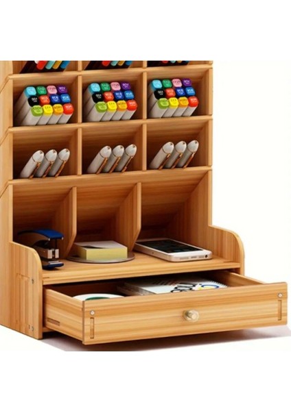 Renkli Bölmeli ve Çekmeceli Ahşap Düzenleyici, Şık ve Fonksiyonel Ev ve Ofis Kullanımı fiyatları