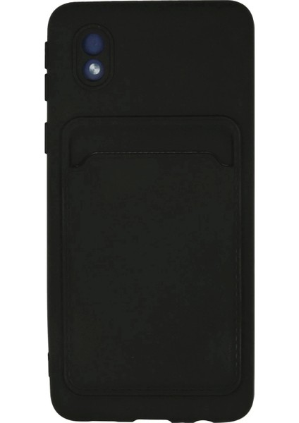 Samsung Galaxy A01 Core Kılıf Kelvin Kartvizitli Silikon - Siyah