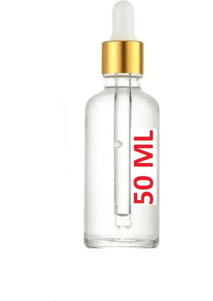 50 Cam Şeffaf Gold Kapaklı Beyaz Cam Damlalıklı Boş Çok Amaçlı Esans Yağ Şişesi 50ML