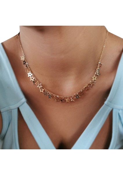 Yıldız Pullu Altın Tasarım Kolye (KLY0449) fiyatları