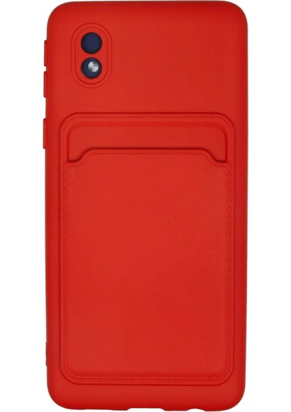 Samsung Galaxy A01 Core Kılıf Kelvin Kartvizitli Silikon - Kırmızı