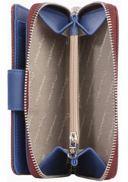 Orta Boy Çıtçıt Detaylı Kadın Cüzdan – 65298L - Bordo/sax fiyatları