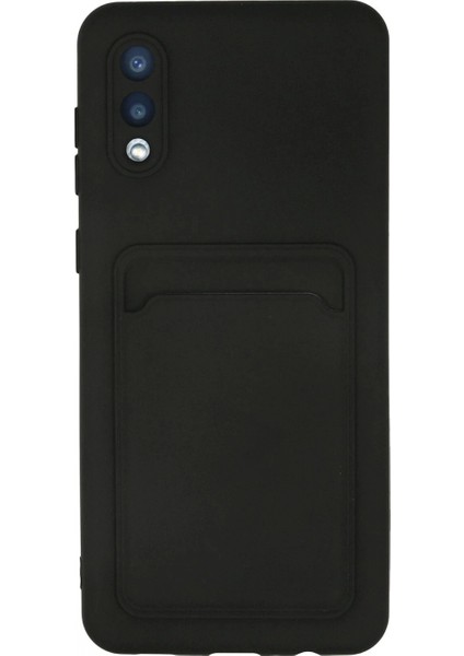 Samsung Galaxy A02 Kılıf Kelvin Kartvizitli Silikon - Siyah