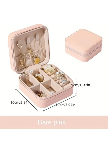 Beyaz Seyahat Takı Saklama Kutusu, Fermuarlı Organizatör, Yüzük, Kolye, Küpe Için Ideal modelleri