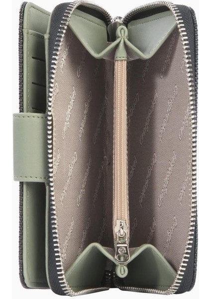 Orta Boy Çıtçıt Detaylı Kadın Cüzdan – 65298L - Siyah/yeşil fiyatları