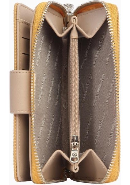 Orta Boy Çıtçıt Detaylı Kadın Cüzdan – 65298L - Hardal/vizon fiyatları