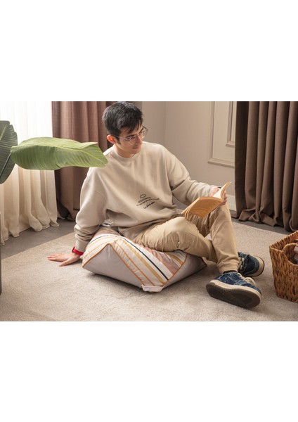 Çok Amaçlı Geometrik Keten Yer Bahçe Minderi Fermuarlı Iç Dolgulu Yıkanabilir 60X60 modelleri