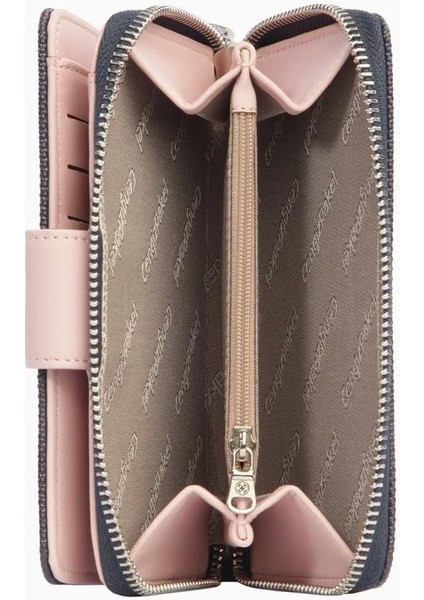 Orta Boy Çıtçıt Detaylı Kadın Cüzdan – 65298L - Lacivert/pudra fiyatları