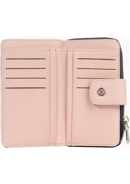 Orta Boy Çıtçıt Detaylı Kadın Cüzdan – 65298L - Lacivert/pudra modelleri