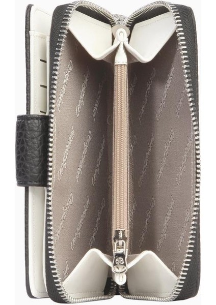 Orta Boy Kadın Cüzdan/portföy – 65298M - Siyah/beyaz fiyatları