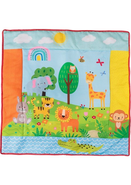 Renkli Safari Temalı Bebek Aktivite Halısı, Dişlikli, Aynalı ve Top Havuzlu fırsatları