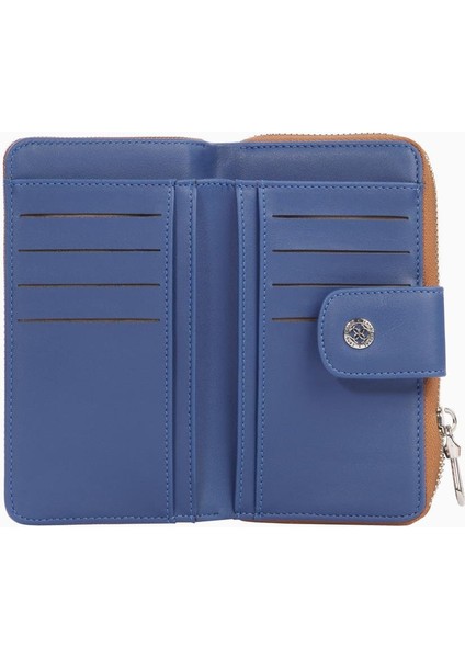 Orta Boy Çıtçıt Detaylı Kadın Cüzdan – 65298L - Taba/indigo modelleri