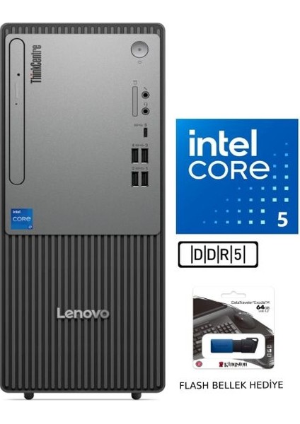 Thinkcentre Neo 50T 12UB000BTR15 I5-13400 16 GB Ddr4 Ram 1tb SSD Windows 11 Pro Masaüstü Bilgisayar+Kıngston USB Bellek