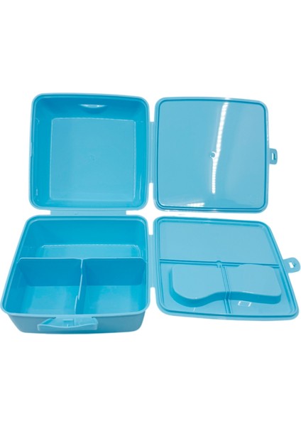 Cinnamoroll 4 Bölmeli Çocuk Beslenme Kutusu - Yemek Saklama Kabı Kaşık ve Çatallı modelleri