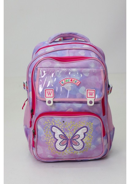 Kız Çocuk 3'lü Okul Çanta Seti Sırt Çantası Beslenme Çantası Kalemlik Peluş Oyuncak Hediyeli