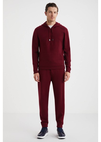 M Logolu Kapüşonlu Bordo Hoody fiyatları