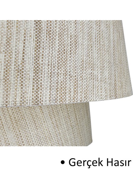 Mira Grande Rattan Hasır Avize Modern Tasarım Bej Renk 35 cm fiyatları
