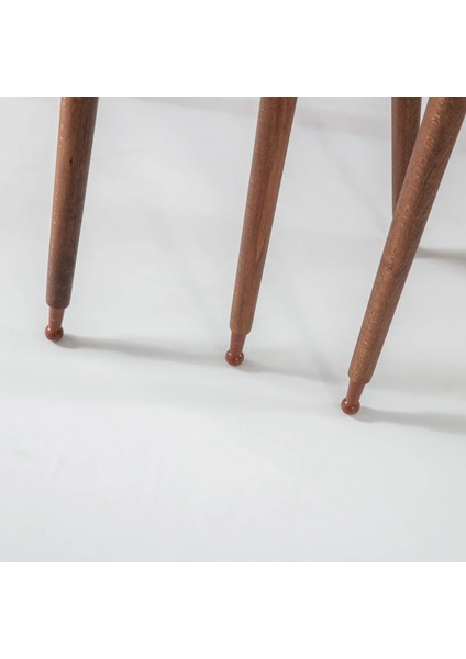 Kahve Mermer Dikdörtgen Ahşap 3'lü Zigon Ceviz Kenarlı Sehpa Lüx Ayaklı E8 indirimleri