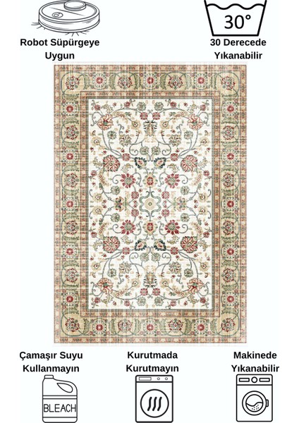 Kilim Motifli Saçaklı Klasik Kaymaz Taban Halı