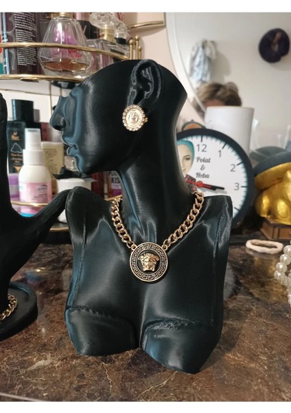 Şık 21CM Dekoratif Takı ve Mücevher Organizer Manken Standı Set indirimleri