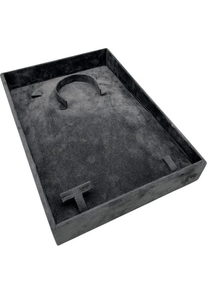 Yerli Süet Takı Sergileme Tablası, Siyah, 26/19 Cm, Şık ve Kullanışlı Tasarım modelleri