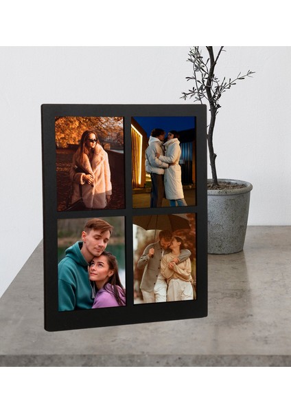 Kişiye Özel 4 Fotoğraflı Ahşap Mdf Resimli Kolaj Çerçeve modelleri