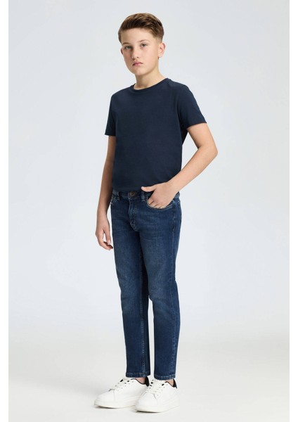 Lacivert Taşlanmış Denim Çocuk Pantolon fiyatları