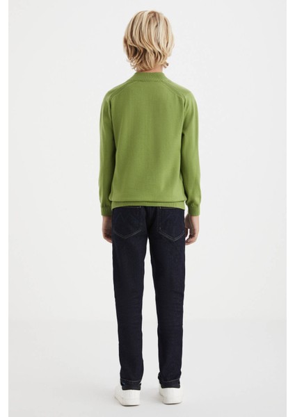 Fermuarlı Merino Yün Yeşil Activewear Çocuk Triko indirimleri