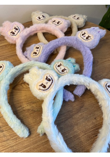 Kız Çocuk Labubu Bebek Model Yumuşak Peluş Karışık Renk Taç