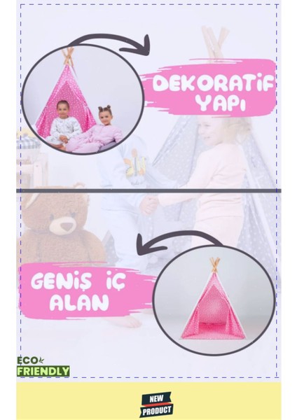 Geniş Alan Çocuk Oyun Çadırı, Ahşap Ayaklı Eğitici ve Eğlenceli Oyun Evi modelleri