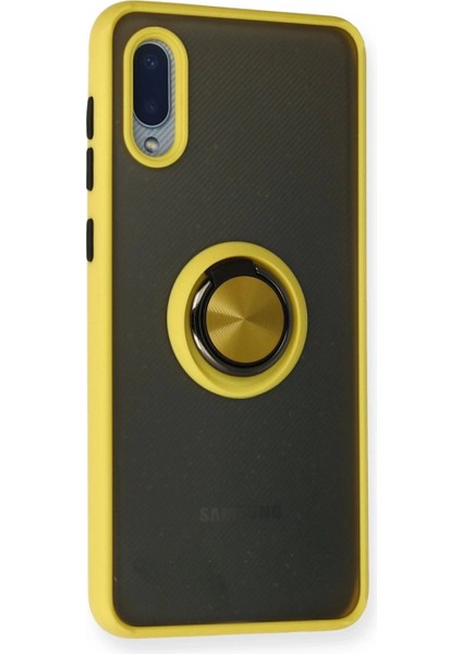Samsung Galaxy A02 Kılıf Montreal Yüzüklü Silikon Kapak - Sarı fiyatları