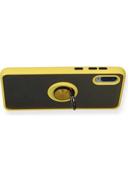 Samsung Galaxy A02 Kılıf Montreal Yüzüklü Silikon Kapak - Sarı modelleri