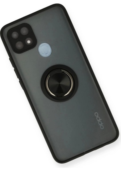Oppo A15 Kılıf Montreal Yüzüklü Silikon Kapak - Siyah modelleri