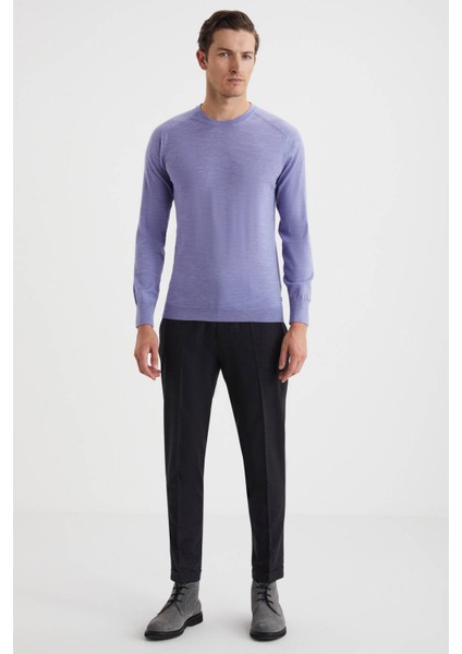 Extrafine Merino Açık Mor Bisiklet Yaka Triko fiyatları